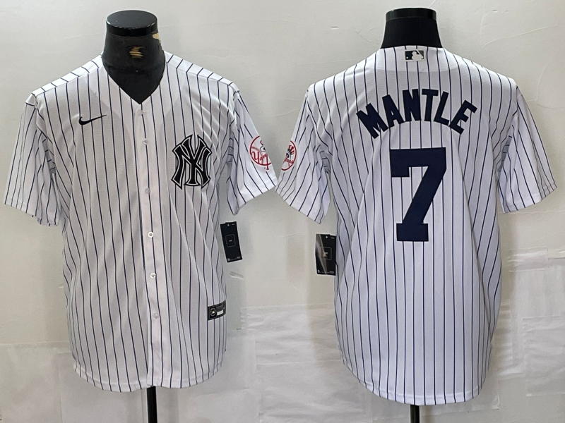 Men's New York Yankees Mickey Mantle #7 White Limited Jersey